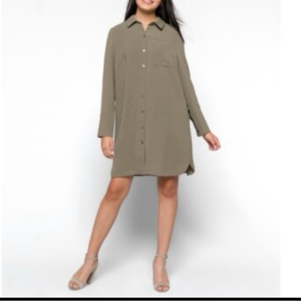 DKNY Olive Shirt Mini Dress
